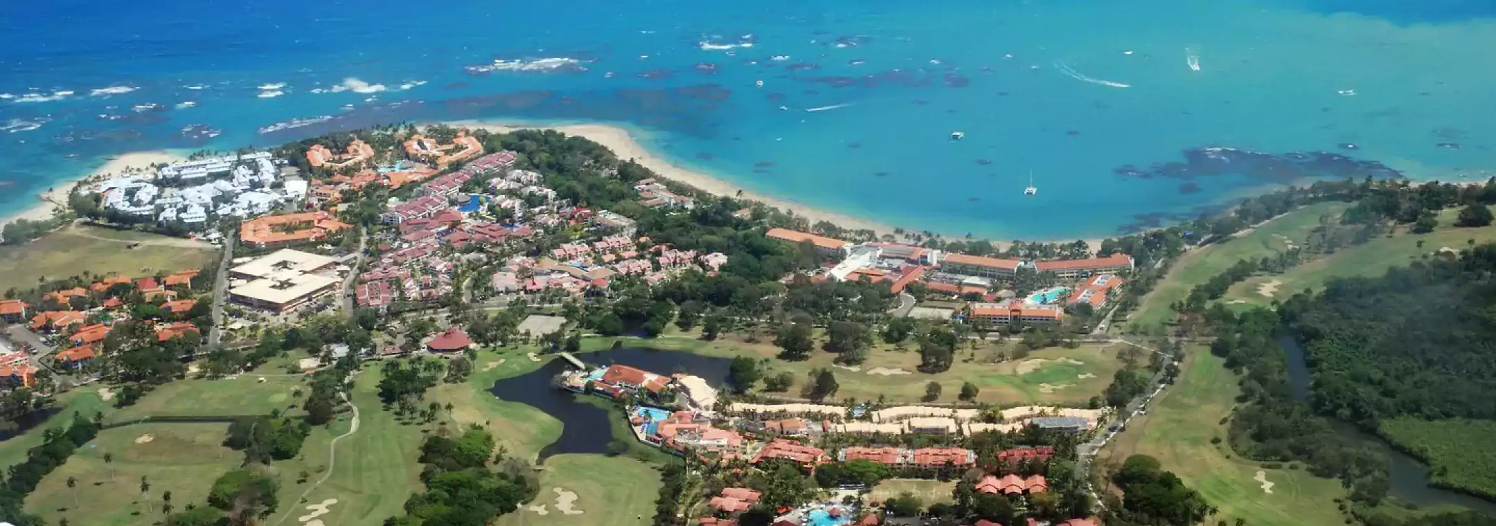 geo - aerial view of tourist resort dominica